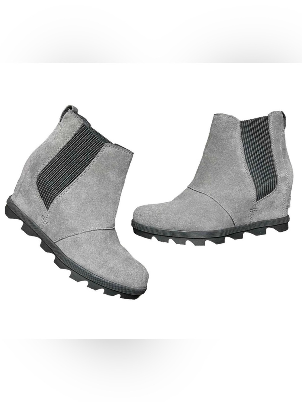 Sorel Joan of Arctic II Wedge Chelsea Boot Grey Suede Size 8 Booties
